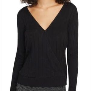 Sanctuary NWOT Polina Ribbed Surplice Neck Top